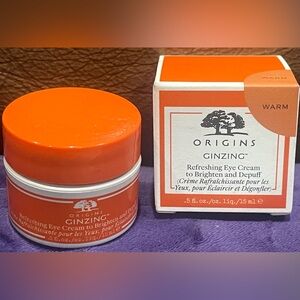 Origins ginzing eye cream brightens & depuff .5oz (not travel sz) Warm NIB vegan